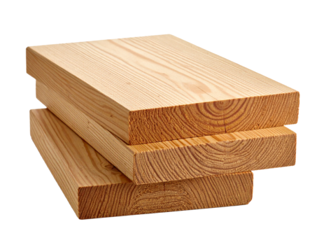 Raw Lumber Isolated on White Background