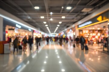 Blurry indoor shopping area