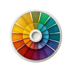 Obraz premium A colorful wheel with different shades of colors in a circular pattern isolated on transparent background
