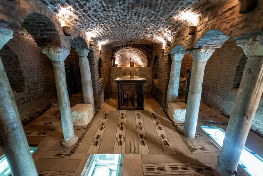 Crypt below St. Sergius and St. Bacchus Church in Cairo, Egypt