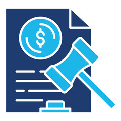 Regulations Icon In Blue Monochrome Flat Design, Vector Illustration