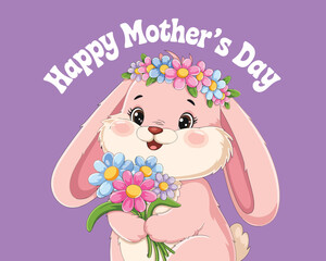 2d vector illustration for mother day with child and family love 
