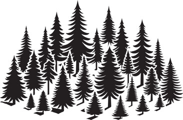 Obraz premium Seamless pattern of fir trees in a winter forest landscape with snow and pine trees