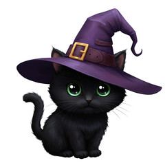 Black witch hat with wide brim for Halloween costume parties