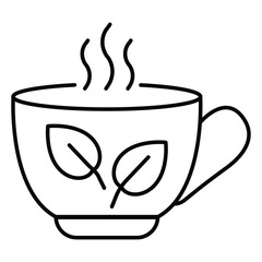 Herbal Beverage Tea Vector Icon for Wellness