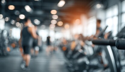 Gym interior, blurred figures (3)