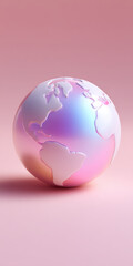 Globe icon with simplified continents pastel gradient, showcasing modern and artistic design. This evokes sense of global connection