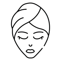 Skincare Routine Hair Wrap Vector Icon Design