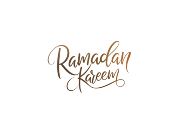 Elegant ramadan kareem calligraphy isolated on transparent background, a traditional islamic greeting for the holy month of fasting and celebration