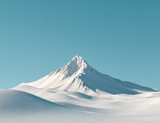 Snowy mountain peak against a clear sky
