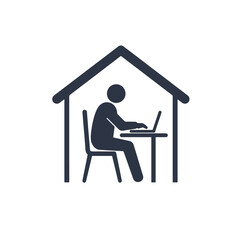 Fototapeta premium Person working from home at a desk with a laptop.