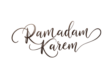 Elegant ramadan kareem calligraphy isolated on transparent background for greeting cards and islamic holiday celebrations with decorative design