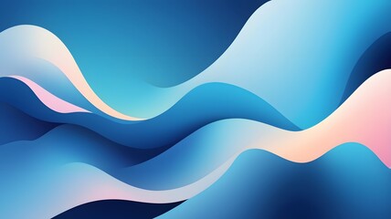 Abstract Blue Wave Pattern with Soft Pink and White Highlights for Modern Design