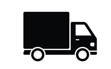Delivery truck symbol conveying logistics and distribution service efficiently.