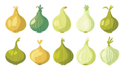 Flat Simple Design of Whole Onion Vector Illustration
