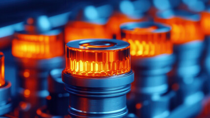 Warning light Industrial signal Orange light Safety indicator Machinery alert Factory equipment Metal base Blinking light Industrial safety