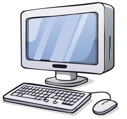 Fototapeta premium PC Monitor Keyboard Mouse Set 