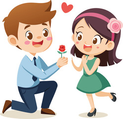 "A Boy Proposes to a Girl: Romantic Love Proposal Moment"