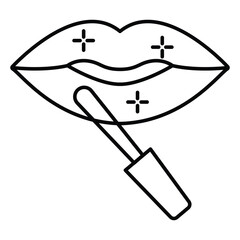 Minimal Lip Gloss Vector Icon for Cosmetics