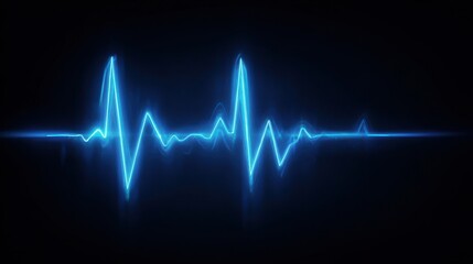 The glowing heartbeat waveform on a digital background.