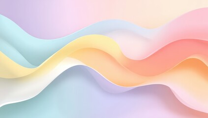 Pastel wavy abstract shapes