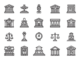 Fototapeta premium Court Sentence Icon Ultra Minimalist Style