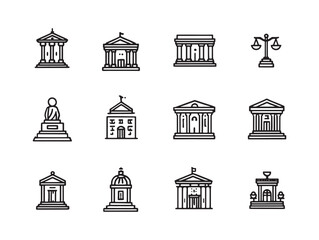 Court Trial Icon Minimalist Design