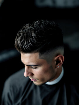 Stylish men's modern hairstyle with undercut design for trendy look