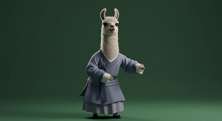 Alpaca in traditional costume