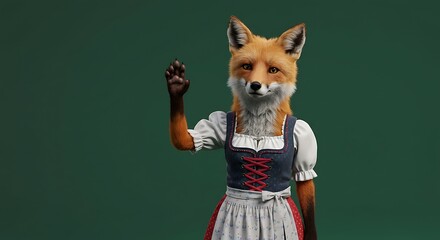 Fox character traditional dress