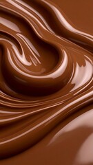 Swirling, glossy brown liquid, rich texture, abstract