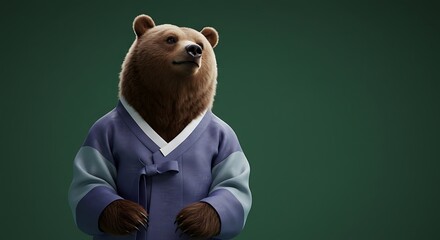 Bear in traditional robe