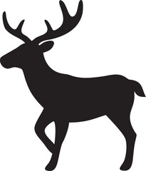 Running Deer Silhouette Vector