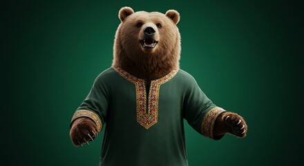 Bear in embroidered robe