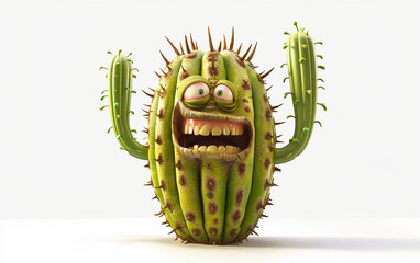 A Humorous Cactus Sharing Puns Under the Blazing Desert Sun