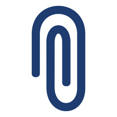 Paper Clip Icon In Blue Monochrome Flat Design, Vector Illustration
