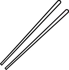 Chopsticks line art icon vector