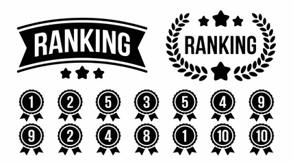 Achieve top ranking with these badges and banners, perfect for highlighting achievements or setting competitive goals in any industry