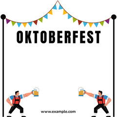 Naklejka premium Oktoberfest Festive Template Background Design for Pub or Brewery Promotions. Perfect for print and online ads, banners, and posters.