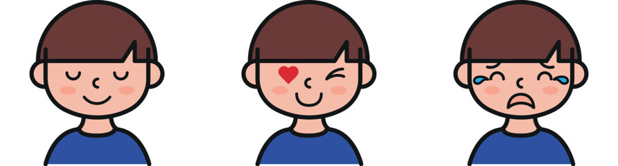 Get a lively collection of boy facial expressions vector illustration, perfect for adding personality to your designs. Ideal for websites, apps, and creative projects!