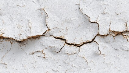 Fototapeta premium Cracked white painted wall (1)