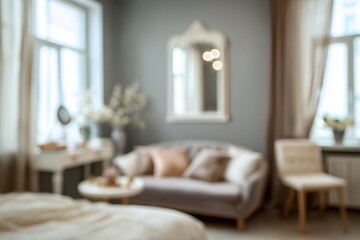 Blurry interior of a cozy room
