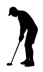 Golf Man Player Silhouette Vector Sports Boy Outline illustration