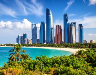 Obraz premium Stunning coastal city skyline