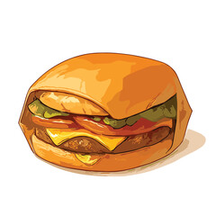 hamburger on white background
