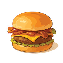 hamburger on a white background