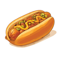 hot dog with white background