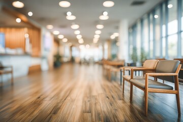 Blurred view of a modern medical waiting room (1)