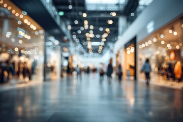 Blurred indoor shopping mall view