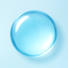 Transparent glossy blue drop of hyaluronic acid. Cosmetic moisturizing serum. Vector illustration